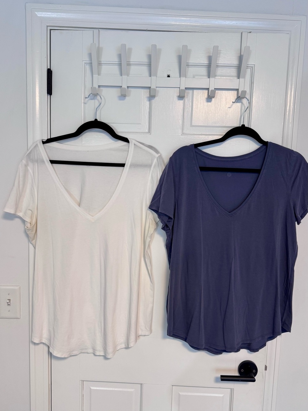 lululemon athletica |V-Neck Love Tee Bundle, White & Grey/Blue Color,Size 12-EUC